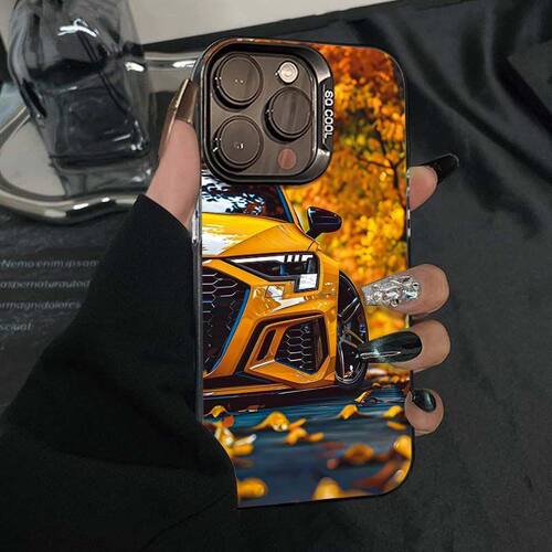 iPhone17适用华为NOVA16潮酷苹果13彩银红米NOTE15硬个性创意14PLUS高级感小米17ProMax手机壳麦芒40落叶跑车