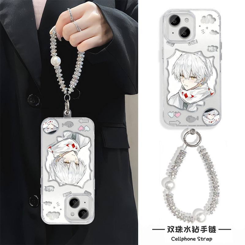 iPhone13动漫VIVOIQOO15羽纱OPPOFINDX9光遇正太适用苹果14PLUS高级感华为NOVA16手机壳小米17ProMax硬带挂绳图片