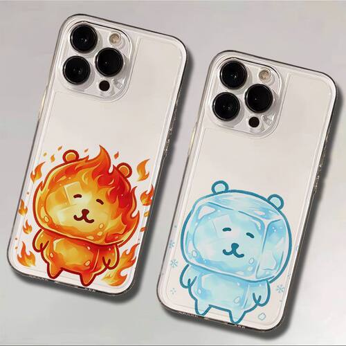 华为MATE80可爱适用苹果12软VIVOIQOO15卡通iPhone13创意OPPORENO16冰火自嘲熊透明小米17ProMax手机壳14PLUS
