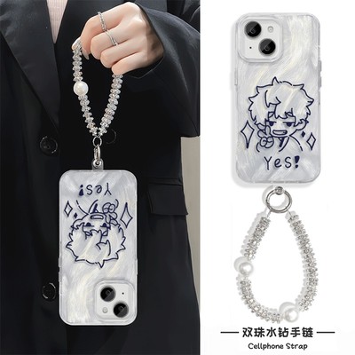 创意13手机壳带挂绳硬Reno14卡通OPPOFINDX9适用15PLUS苹果17比耶银魂iPhone12荣耀500Pro羽纱高级感16ProMax