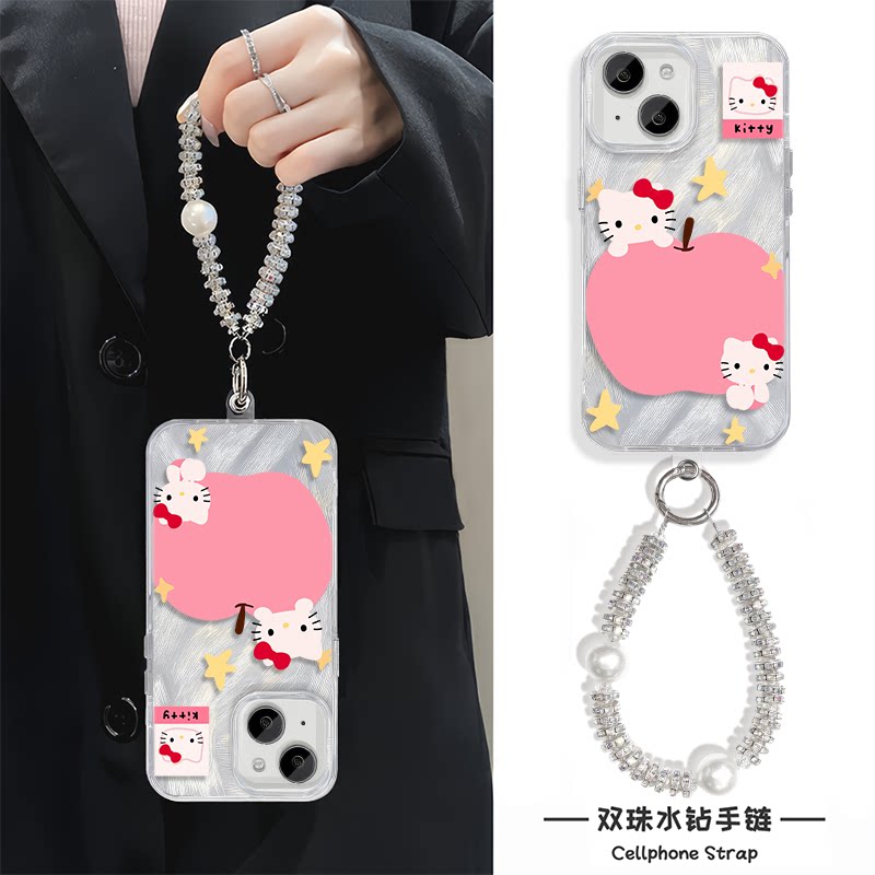 华为Mate70大苹果kt猫16ProMax硬15适用iPhone13羽纱华为NOVA12手机壳带挂绳14plus高级感荣耀GT少女心a5可爱