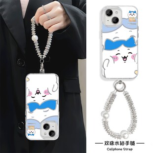 iPhone17羽纱硬苹果16高颜值15plus手机壳带挂绳华为NOVA14活力版卡通OPPOK13TURBO适用12ProMax亲吻小八可爱