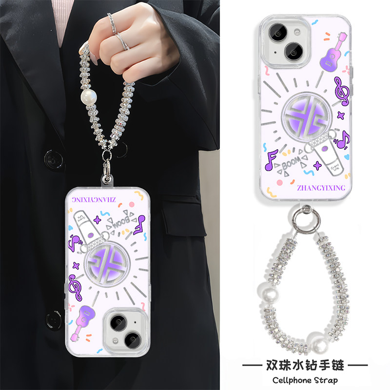 iPhone13带挂绳15ProMax张艺兴应援棒17air高级感华为NOVA11适用14Plus羽纱苹果16手机壳硬VIVOs50ins风X300
