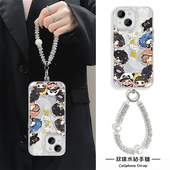 羽纱15ProMax可爱q版 十个勤天适用硬14plus高级感手腕Reno13手机壳带挂绳苹果12卡通iPhone16e新款 红米TURBO4