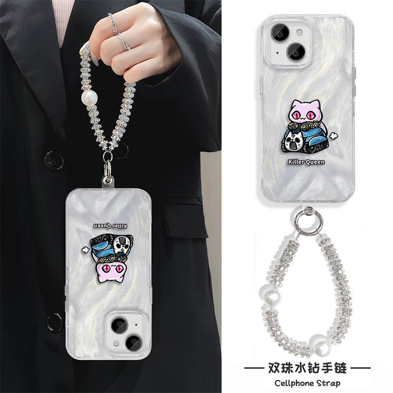 JOJO奇妙冒险小猫手机壳带挂绳16ProMax羽纱苹果17卡通NOTE15硬14PLUS适用iPhone12小米CIVI5PRO高级感IQOO13