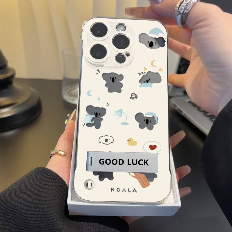 15plus超薄手腕Reno14无边框苹果1ProMax6手机壳带支架iPhone13背包小考拉适用硬12可爱华为Pura70高级感透明