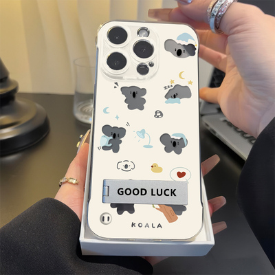 15plus超薄手腕Reno14无边框苹果1ProMax6手机壳带支架iPhone13背包小考拉适用硬12可爱华为Pura70高级感透明