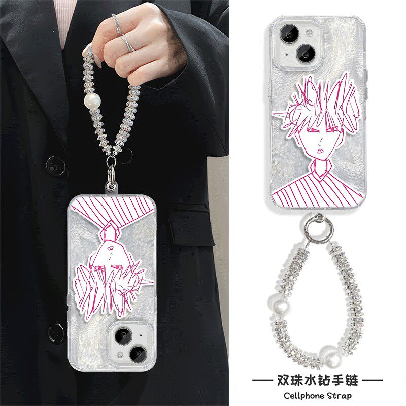 手机壳带挂绳16ProMax苹果1213适用iPhone17硬14羽纱15PLUS新款抽象汪苏泷OPPOA5X小米CIVI5PROVIVOIQOO15