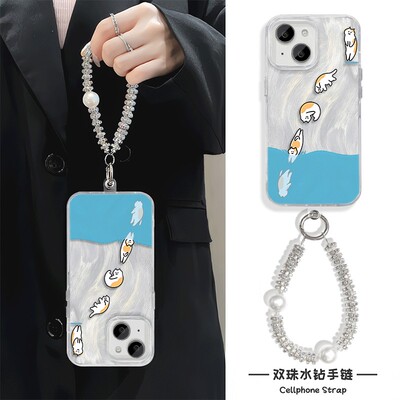 猫咪iPhone16手机壳带挂绳TURBO4羽纱MAGIC7苹果15Plus适用NOTE14硬13ProMax高级感NOVA12女Y300I卡通K80创意