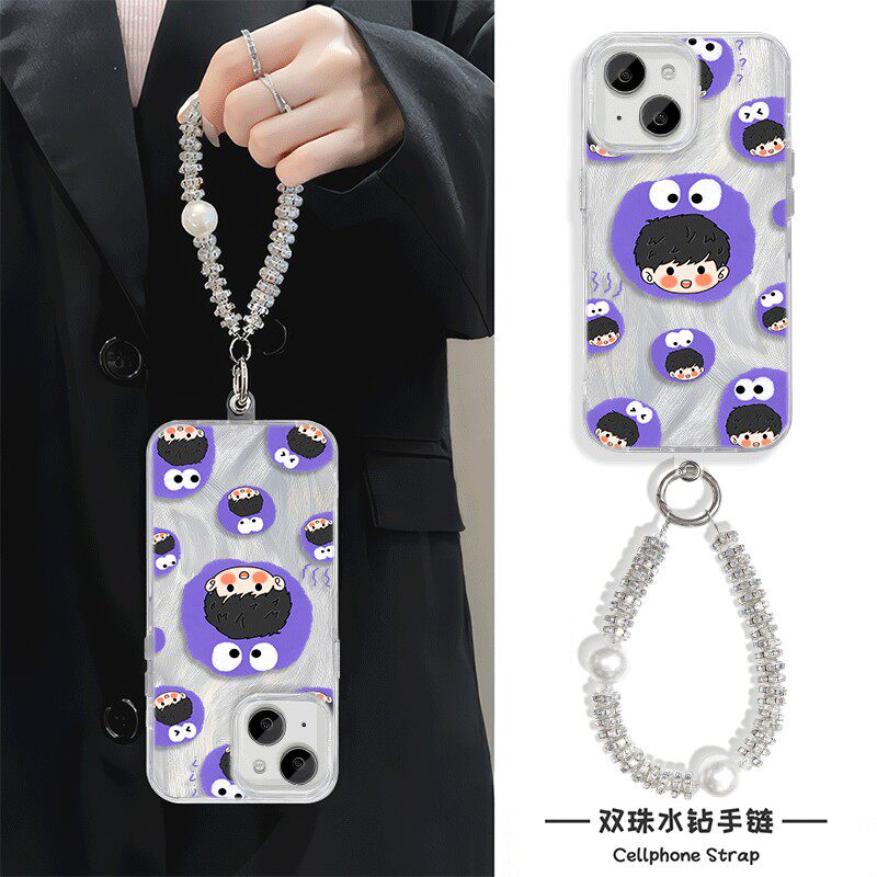 可爱毛球林俊杰适用iPhone17苹果13硬Nova12羽纱14周边16PLUS华为PURA80手机壳带挂绳15ProMax新款荣耀500PRO