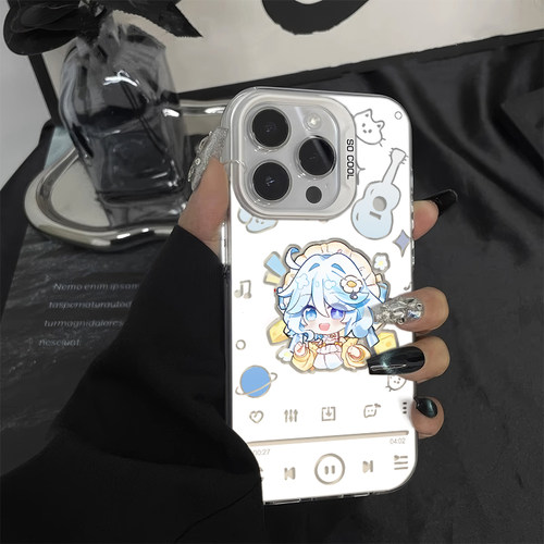 苹果15创意iPhone12彩银OPPORENO16适用14PLUS高级感13ProMax小众手机壳小米17MAX硬芝士芙芙宁娜一加TURBO6X