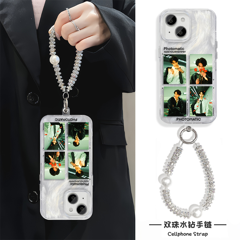 17Air手机壳带挂绳iPhone12华为PURA80创意羽纱硬15ProMax玫瑰田栩宁苹果14高级感13适用16PLUS周边VIVOX200S