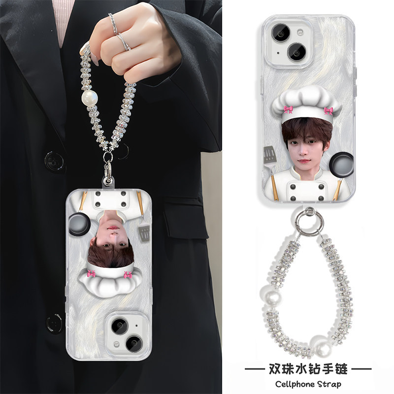 苹果13手机壳带挂绳红米note12少女心16羽纱14ProMax大厨梓渝iPhone17适用硬15plus创意IQOOz9TURBO新款x100s