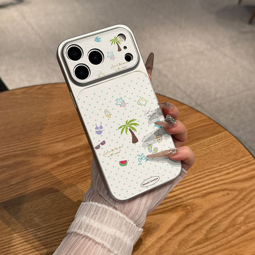 夏日ins风椰子西瓜iPhone15小清新手机壳软大视窗苹果16小众17air适用14plus全包13ProMax