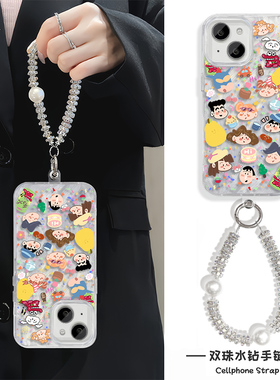 小新可爱iPhone14手机壳带挂绳15Ultra羽纱S20Pro苹果16Plus适用链条13硬12ProMax高级感Y300I女ins风K80卡通