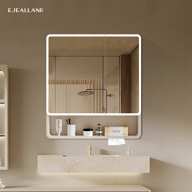 卫生间智能镜柜单独挂墙式洗漱台镜子带灯加高浴室V镜柜带美妆收