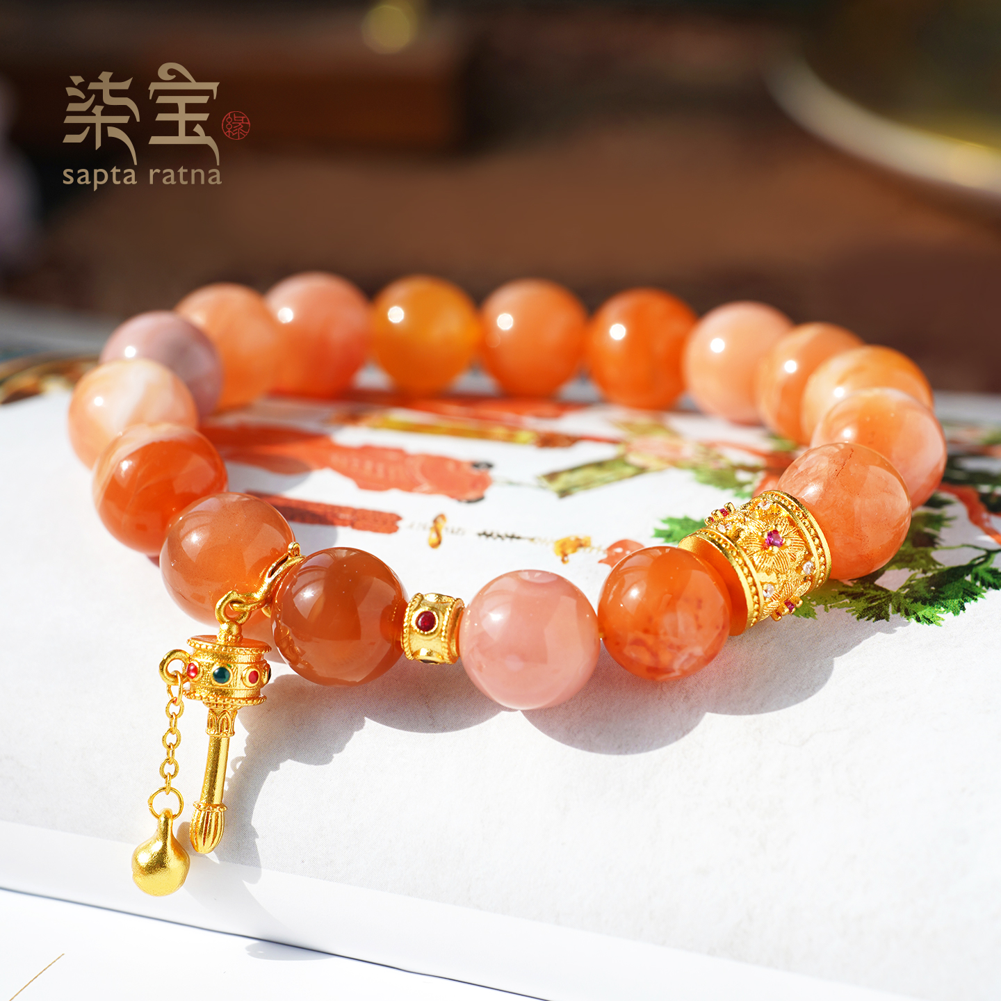 七宝缘格桑花玛瑙手链女款