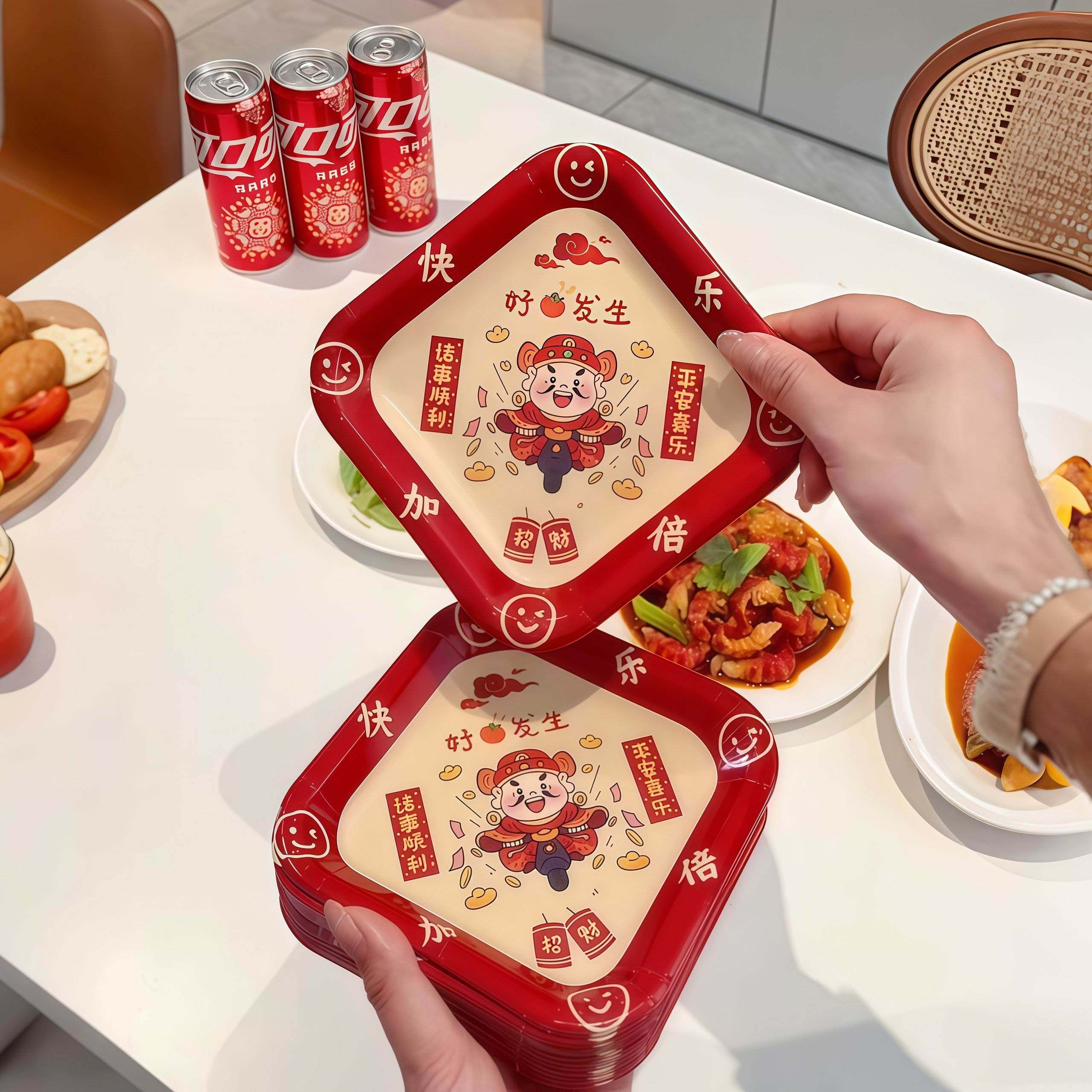 好事发生一次性吐骨碟果盘喜庆纸盘方便快捷防油聚会环保餐具圆盘,餐饮具,果盆/果盘/果篮,淘宝优惠券,粉丝福利购,淘宝优惠卷