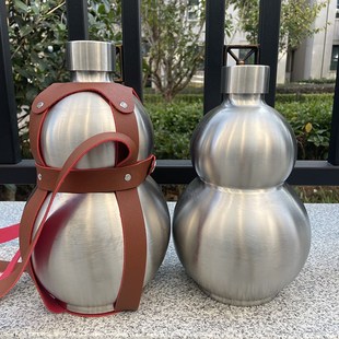 大号304不锈钢酒葫芦酒壶7斤复古家用酒罐N户外水壶随身便携酒瓶5