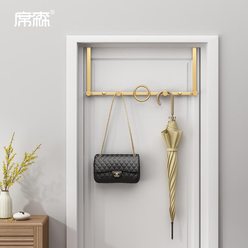 全铜门后衣帽钩网红挂衣架门上衣服挂架卧室免打孔轻奢壁挂玄关钩