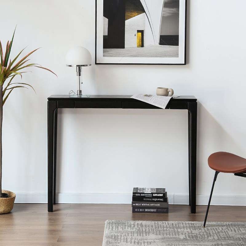 北欧现代轻奢实木玄关桌超窄条案简约靠墙窄桌条几玄关台供桌案台