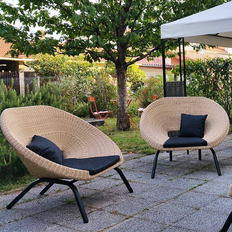 户外庭院沙发藤编休闲防水露台双人单人藤椅组合花园室外懒人躺椅