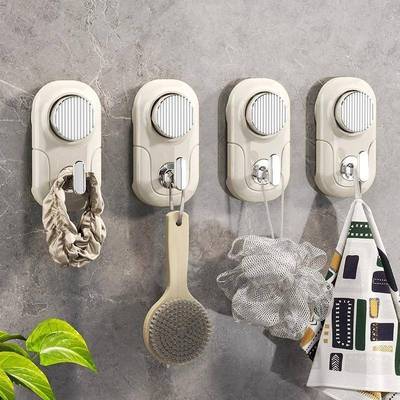 真空吸盘挂钩强力浴室卫生间挂勾免打孔旋转毛巾一排壁挂式置物架