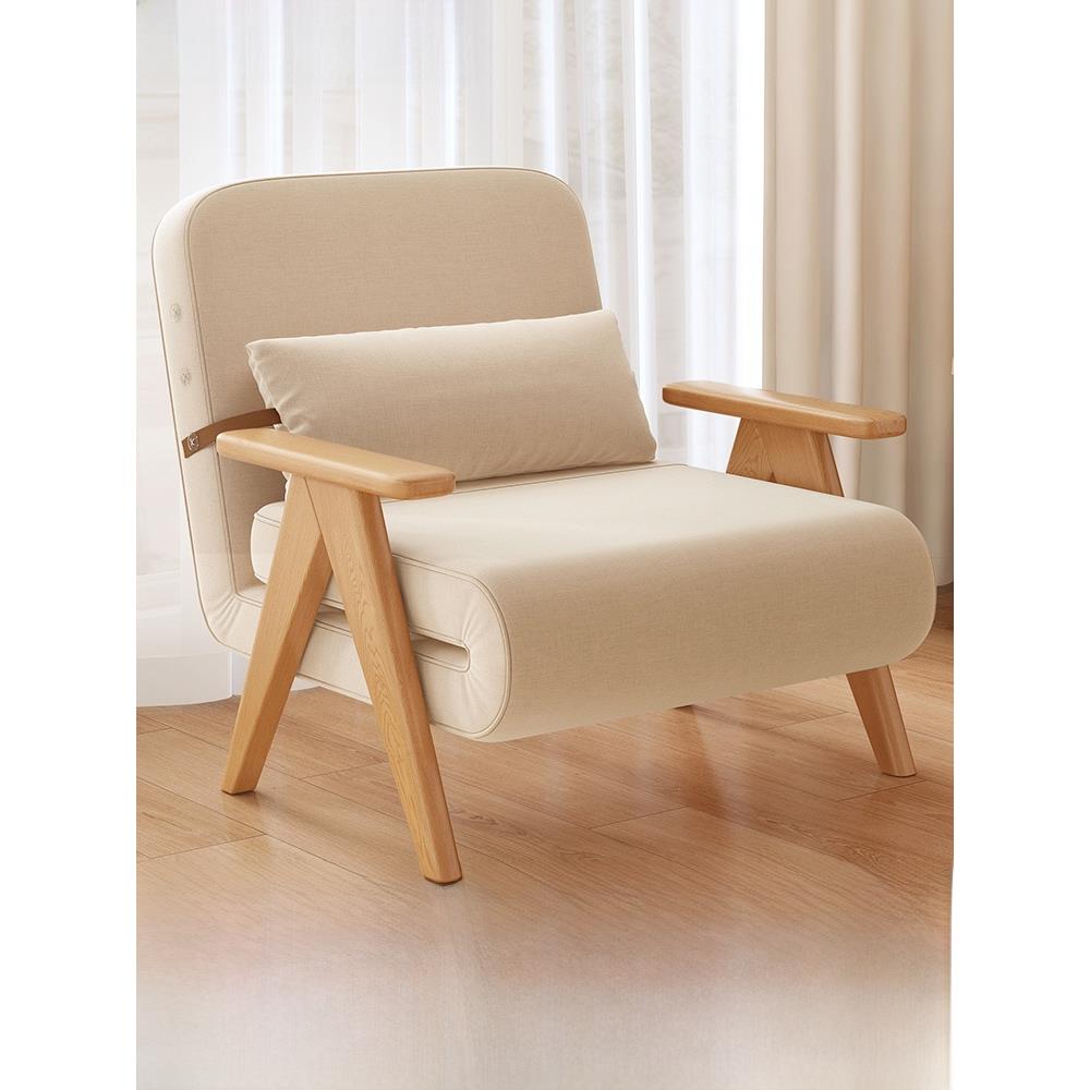 折叠沙发床两用2025新款小户型客厅多功能懒人沙发单人实木伸缩床