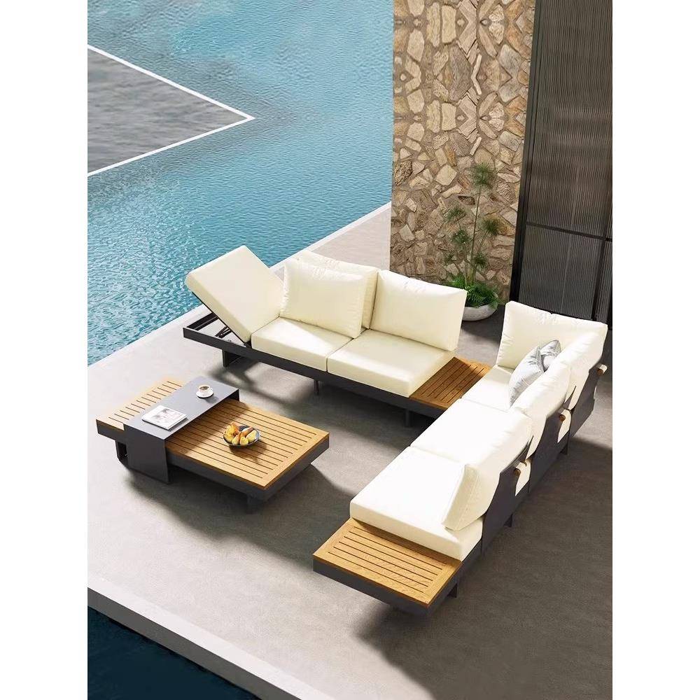 户外沙发庭院藤编阳台休闲花园别墅酒店露天实木藤椅沙发家具组合