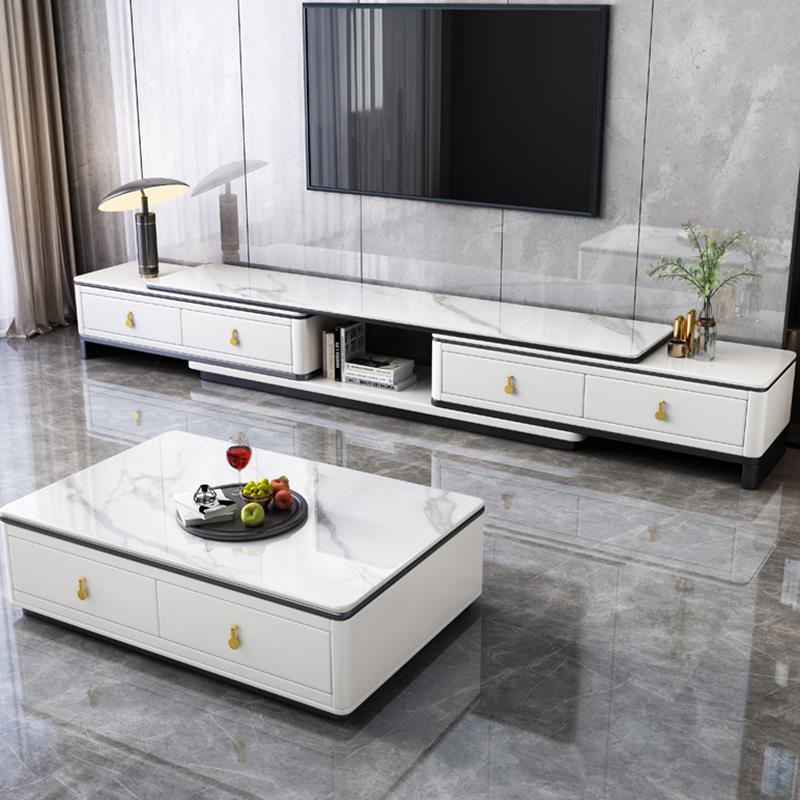 电视柜岩板茶几现代简约客厅家用组合2025新款落地收纳储物柜一体
