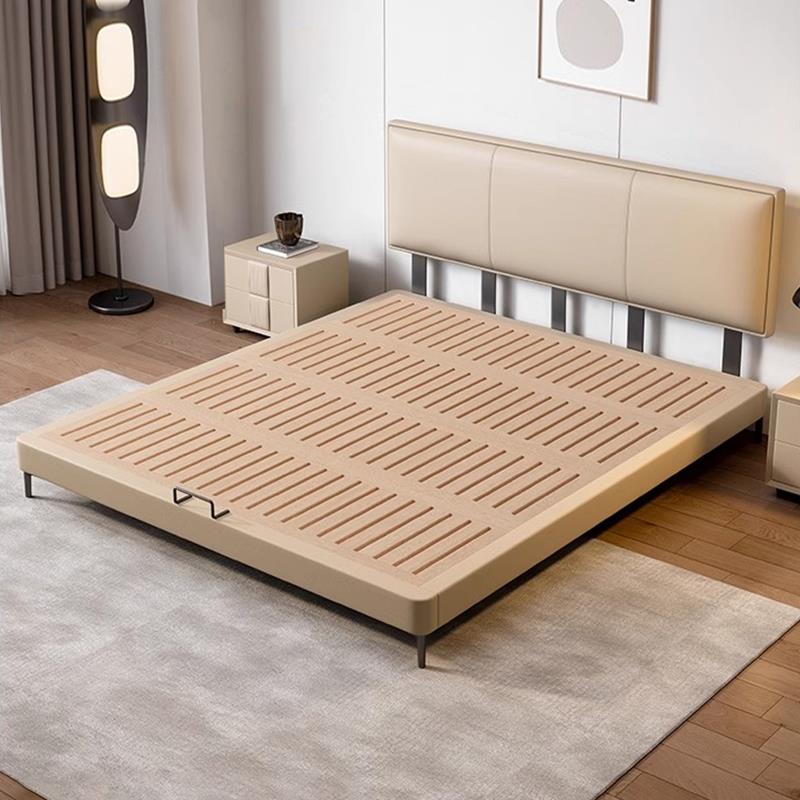 北栖超薄床意式极简真皮床现代简约主卧小户型婚床双人海外榉木床