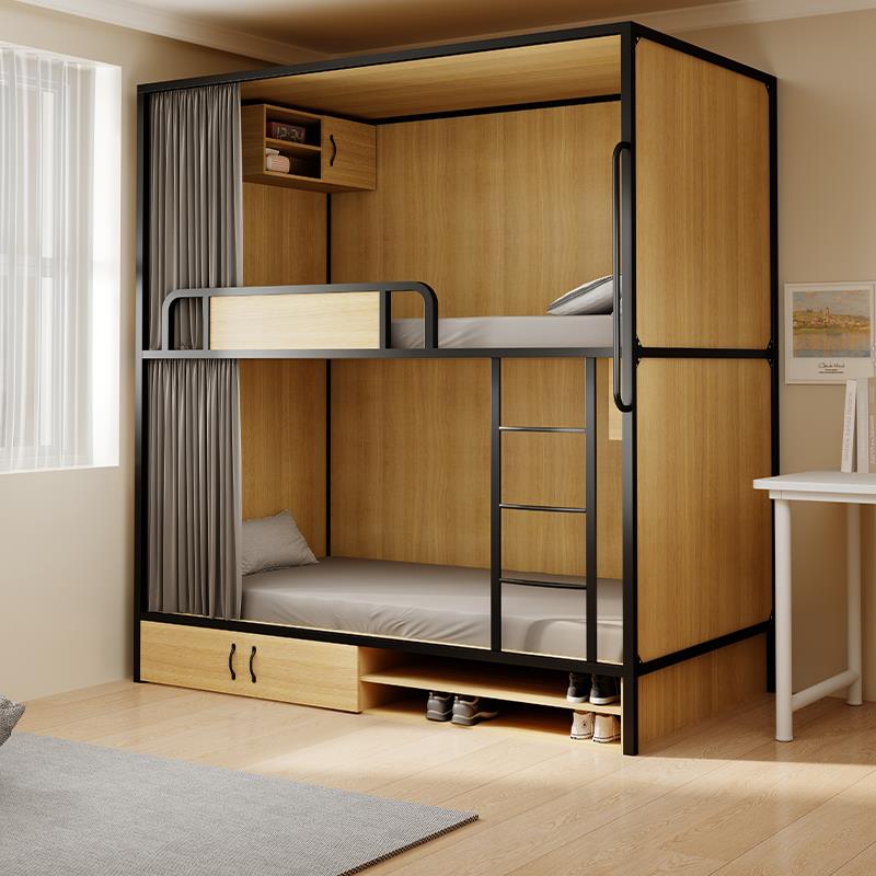 上下铺双层床成人互不干扰上下床青旅上下铺学校宿舍床酒店员工床