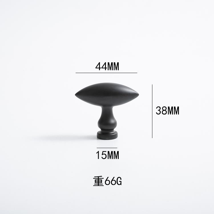 不止黄铜极简橄榄型衣柜门把手橱柜子简约个性哑光黑色鞋柜小拉手