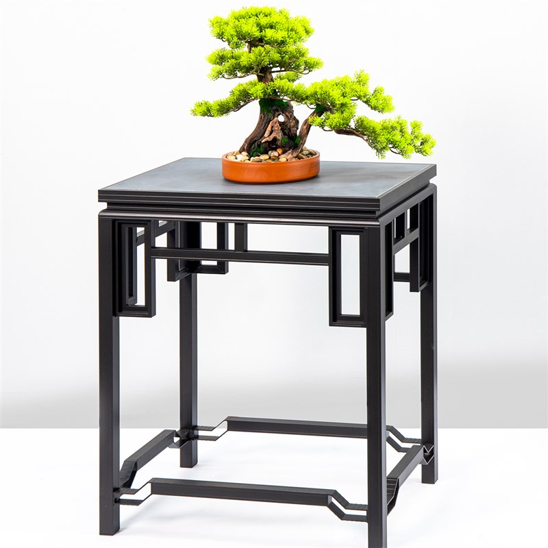 新中式古典盆景园林景观盆艺盆栽室内外阳台花架子铝合金回纹花几