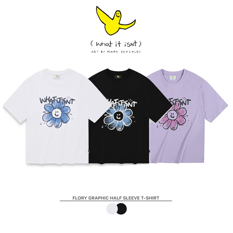 whatitisnt韩国小飞人男女上衣潮牌纯棉重磅圆领宽松百搭短袖T恤