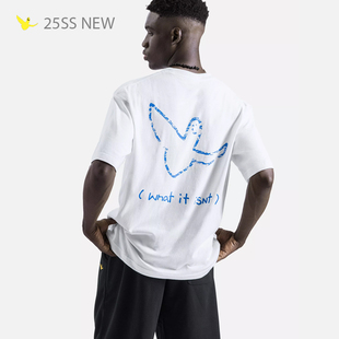 25SS新款‌whatitisnt潮牌小飞人纯棉男女圆领上衣宽松短袖T恤