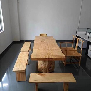 定制老榆台厚木实大板整张松木吧台板实木面板木板木板隔板桌面板