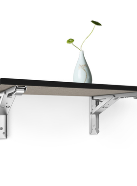 不锈钢可折叠三角支架免打孔烤漆黑色墙上置物架白色铁艺托撑架