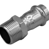 304 316薄壁不锈钢双卡压水管外螺纹直接外丝接头等径直通4分6分