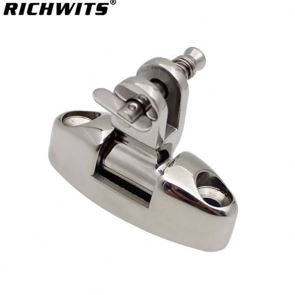 RICHWITS 不锈钢弹簧抽销摇摆山形座 游艇遮阳配件 船用甲板合页