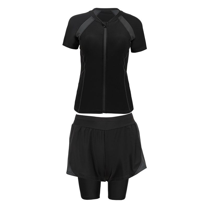 大码泳衣女士2024p年新款保守显瘦分体平角五分裤游泳馆训练服