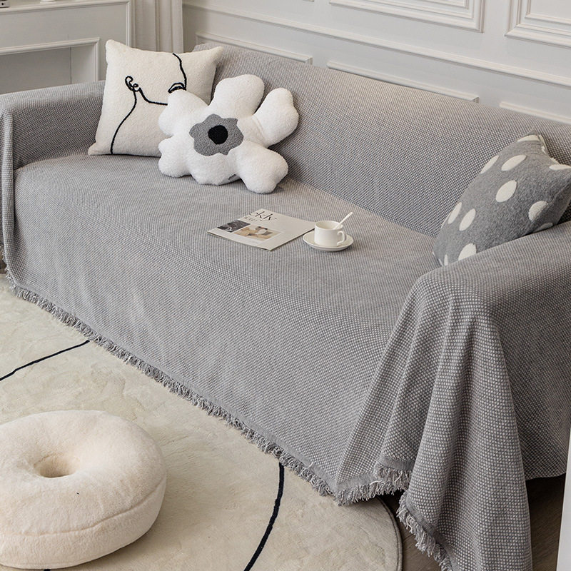 防猫抓可机洗纯色简约防全包盖三人贵妃沙发盖布防滑X沙发巾罩套