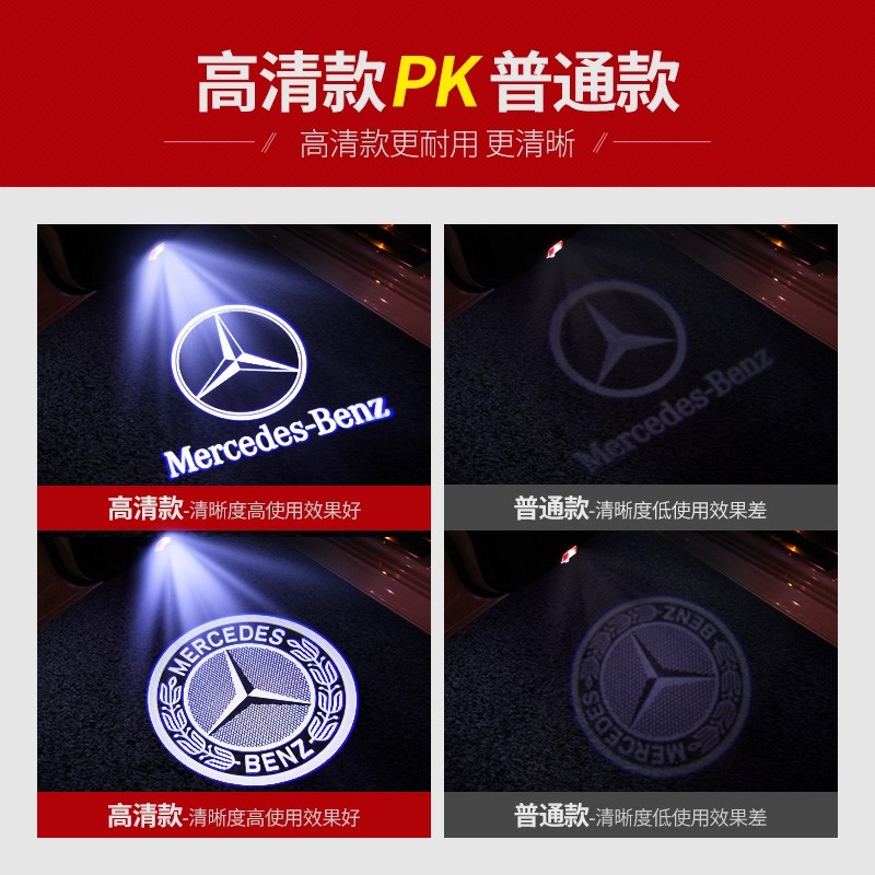 奔驰EQA260改装车门灯EQA300高清不褪色镭射灯EQB350投影迎宾灯