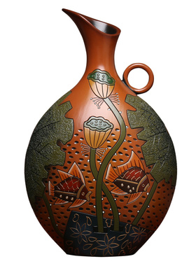 新中式陶瓷复古风进门玄关博古架摆件酒柜客厅隔断摆台家庭工艺品