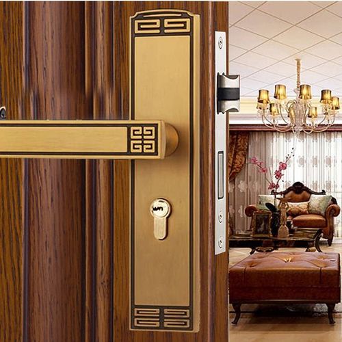 新中式防古门锁室内卧室家用房间实木门锁把手通用型静音五金锁具