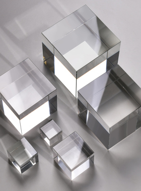 大小号透明水晶方体摆件 正方体方块长方形摄影道具砖块家居装饰