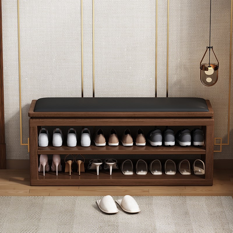 入户换鞋凳门口家用穿鞋凳小户型入门鞋柜坐凳一体实木换鞋凳中古