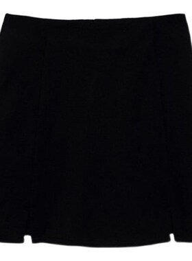 矮小个子黑色半身裙女155cm显瘦梨型身材a字裙高腰短款xs码西装裙