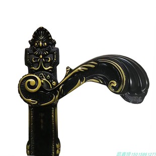 户外别墅不锈钢铝艺庭院双开大门锁铁艺门窄面边把手锌合金欧美式