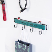 北欧创意门后钥匙金属挂钩装 饰木质卧室客厅壁挂墙上衣帽置物架